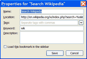 firefox how to search a web page for key words