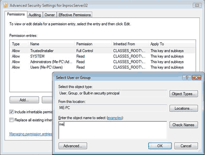 regperm5 select new user in regedit